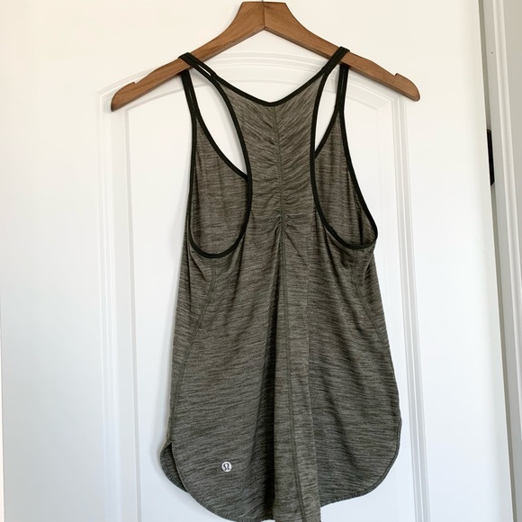 Lululemon Heathered Olive Green Tank Top - Picture 2 of 4